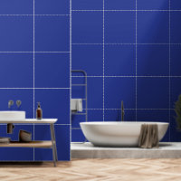Un fondo azul vibrante con un cuadrado blanco limp