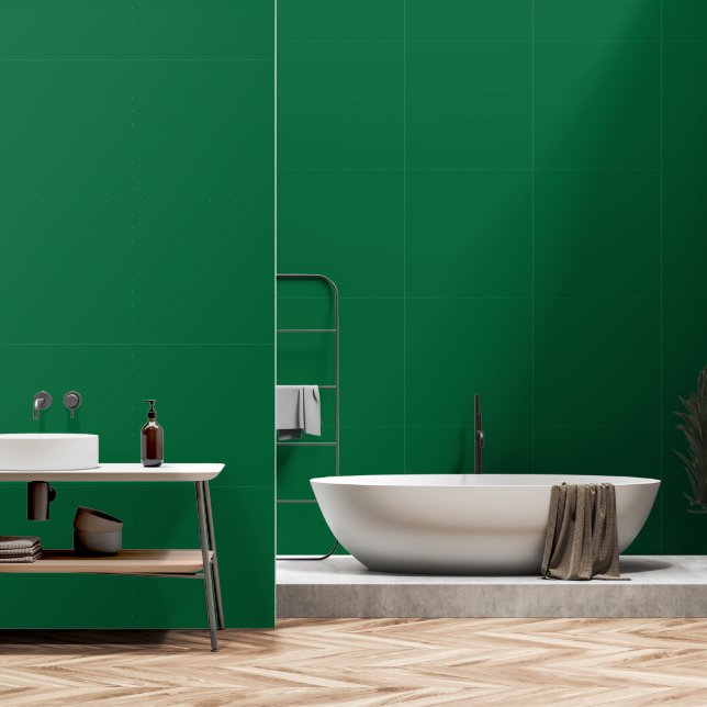 Papel Pintado Un fondo verde profundo contrasta con un blanco cr (Baño)