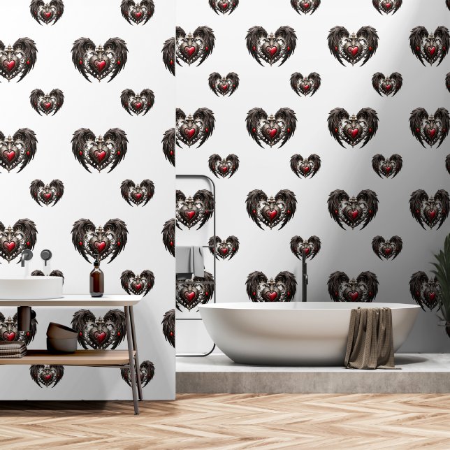 Papel Pintado Un impresionante corazón gótico con elegancia, (Baño)