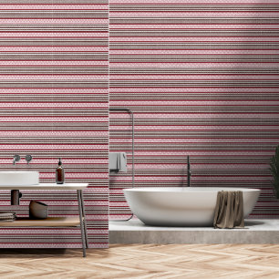 Papel Pintado un patrón rayado rojo y blanco