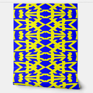 Papel Pintado Un vibrante azul y amarillo "Ratti_Creative_Arts"
