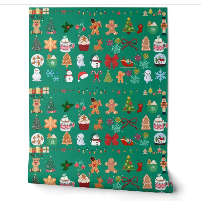Papel Pintado Un vibrante fondo de pantalla de Navidad (Desenrollar)