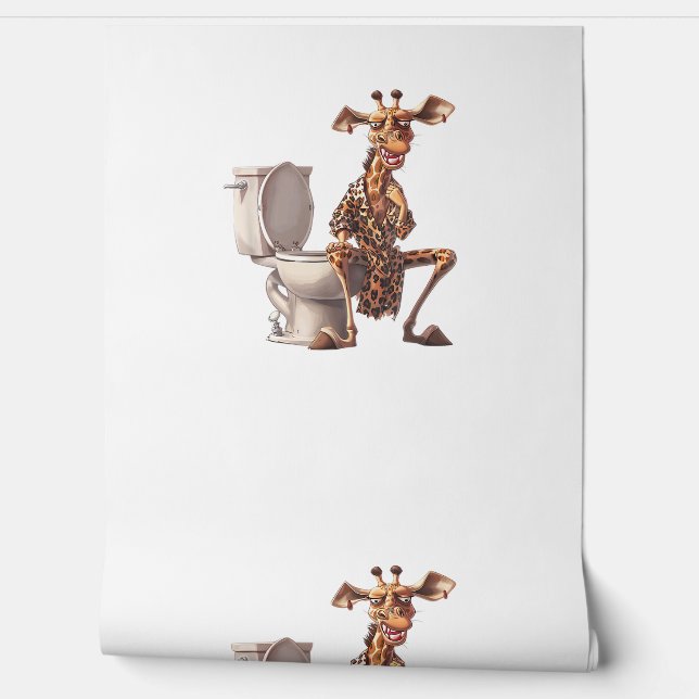 Papel Pintado Una Cuidada Giraffe En Pajamas Sentada En Un Baño (Desenrollar)