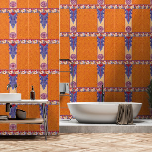 Papel Pintado una imagen de un patrón naranja y azul