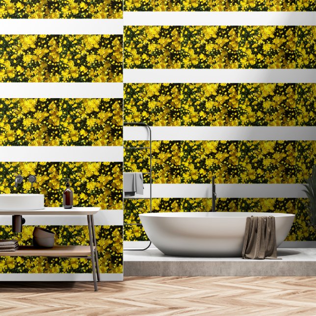 Papel Pintado Una multitud de Mamáes amarillas (Baño)