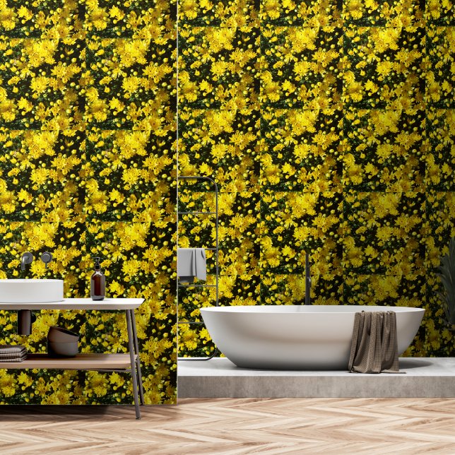 Papel Pintado Una multitud de Mamáes amarillas (Baño)