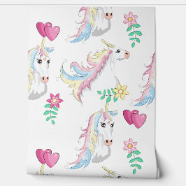 Papel Pintado Unicorn: Innocence and Flowers 