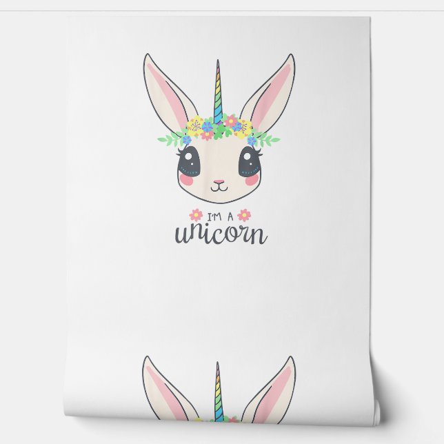 Papel Pintado unicornio de conejo lindo y divertido (Desenrollar)