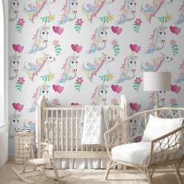Papel Pintado Unicornio: Inocencia y Flores