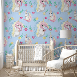 Papel Pintado Unicornio Rosa Sereno