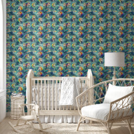 Papel Pintado Unicornios arcoíris y nubes teal mágicas fant tear