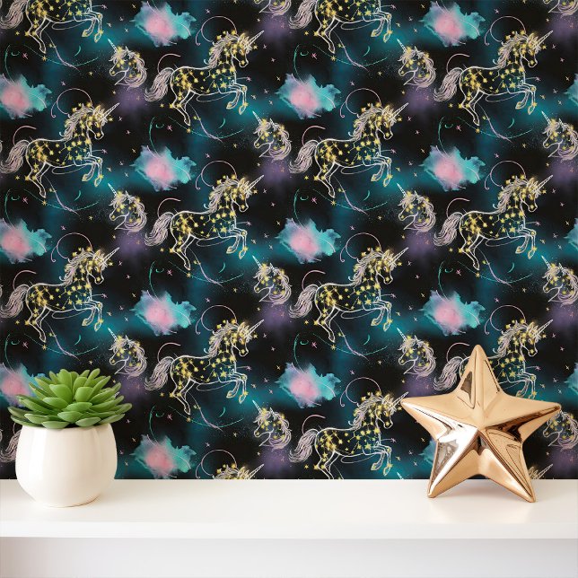 Papel Pintado Unicornios Celestiales de Neón y Estrellas (Subido por el creador)