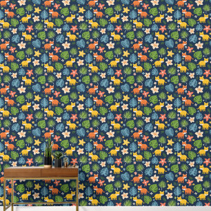 Papel Pintado unisex colorido niños fondo de pantalla tropical