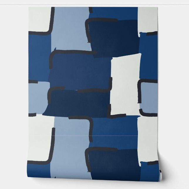 Papel Pintado Urban Geo | Cobalt Cool | Característica Hero (Desenrollar)