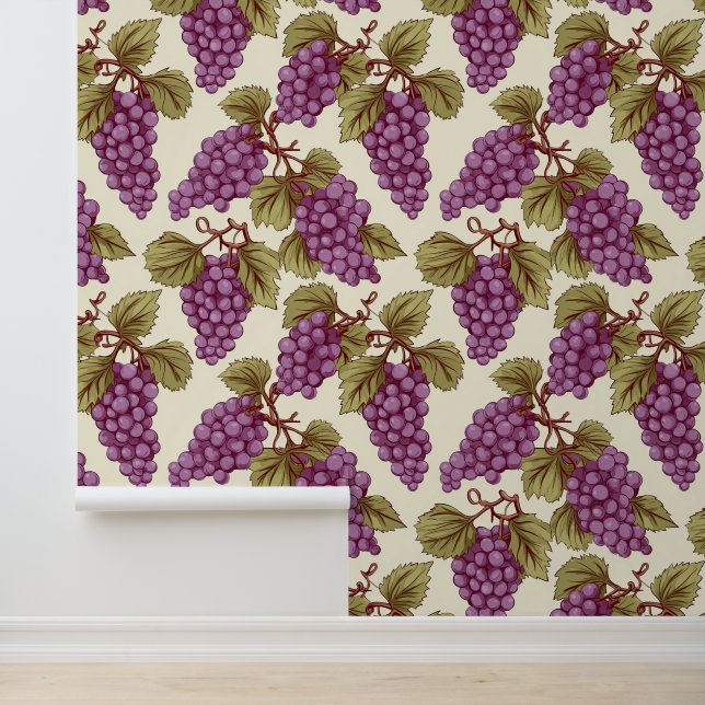 Papel Pintado Uvas de uva de baldosas secas (Solicitud)