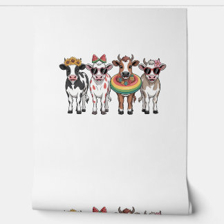 Papel Pintado Vacas de verano PNG, Granja de playa