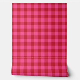 Papel Pintado Valentines Day Red and Pink Gingham Check