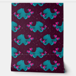 Papel Pintado Valentine's Octopus and Hearts