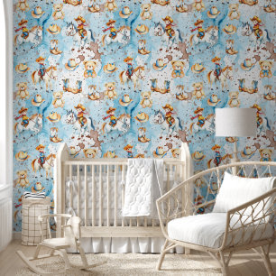 Papel Pintado Vaqueros, vaqueros y Gorras y ositos de peluche