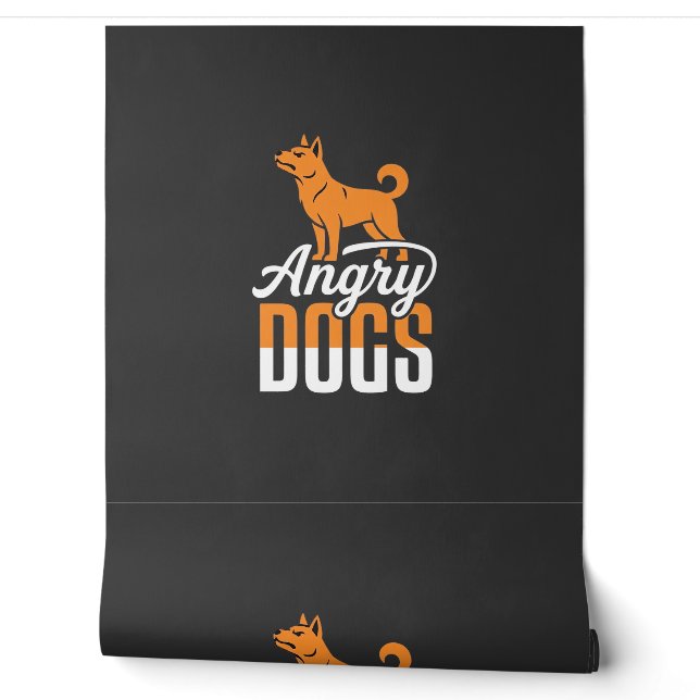 Papel Pintado Vector Mascota Perros Enojados (Desenrollar)