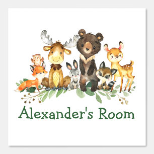Papel Pintado Vegetación de los animales del bosque de Woodland