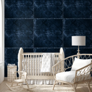 Papel Pintado Velvety Navy Damask Barroco azul oscuro