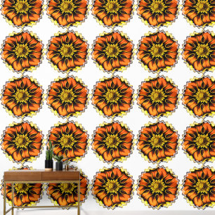 PAPEL PINTADO VENTANA DE CRISTAL DE FLORES DE INGLATERRA ANTIGUO