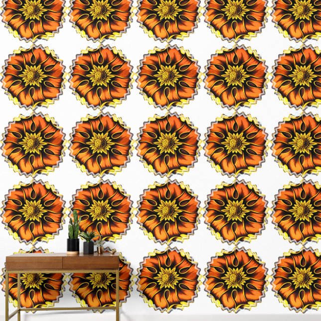 PAPEL PINTADO VENTANA DE CRISTAL DE FLORES DE INGLATERRA ANTIGUO (Pasillo)