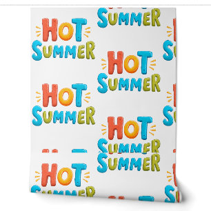 Papel Pintado Verano caliente - Estampilla de temporada de veran