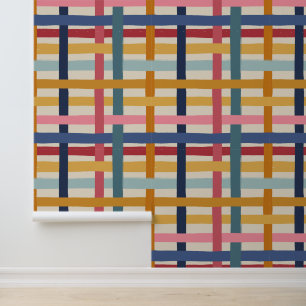 Papel Pintado Verano retro de colores y espeso trenzado