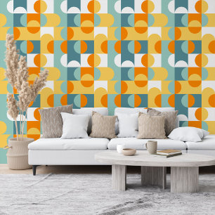 Papel Pintado Verde azulado azul verde amarillo Naranja Círculos