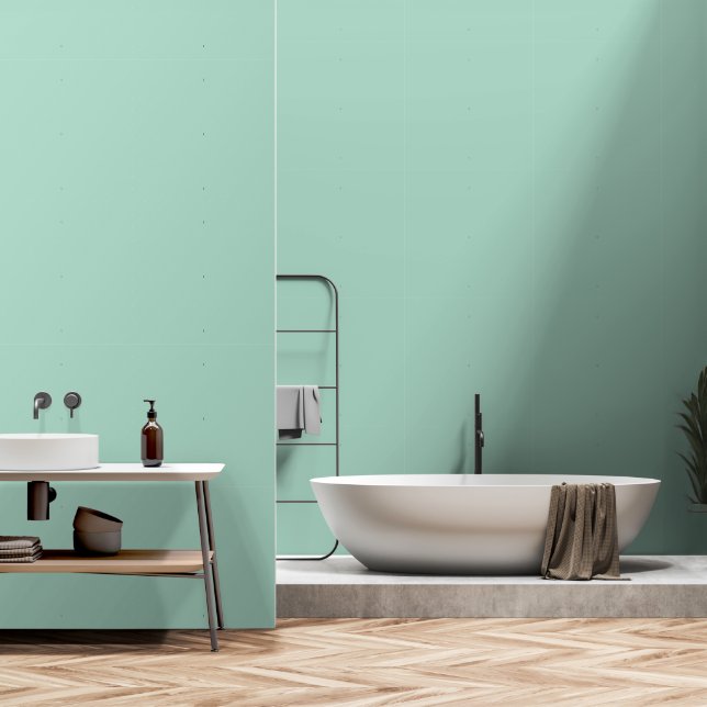 Papel Pintado Verde azulado de monograma ruso azul (Baño)