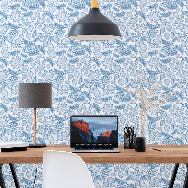 Papel Pintado Verde Botánico Azul Azul Sapphire Blanco (Subido por el creador)
