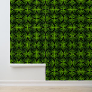 Papel Pintado Verde del ventilador de vieira 3D geométrico gráfi