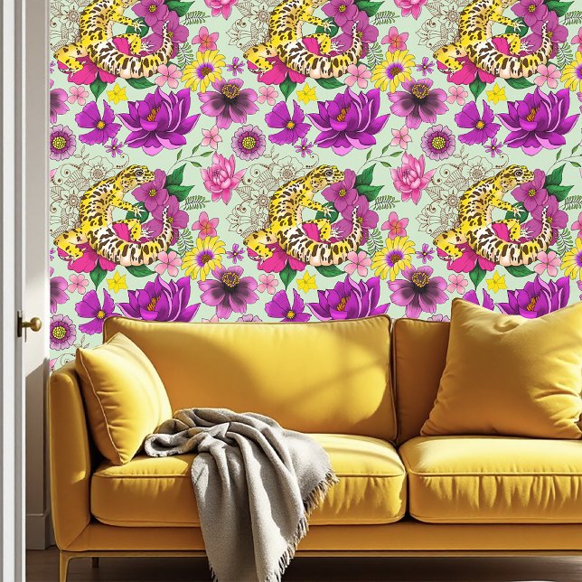 Papel Pintado Verde Gecko Amarillo Leopardo (Subido por el creador)