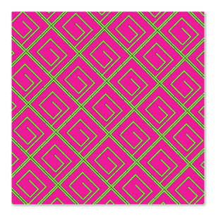 Papel Pintado Verde Geo Fuchsia