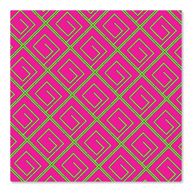 Papel Pintado Verde Geo Fuchsia (Anverso)