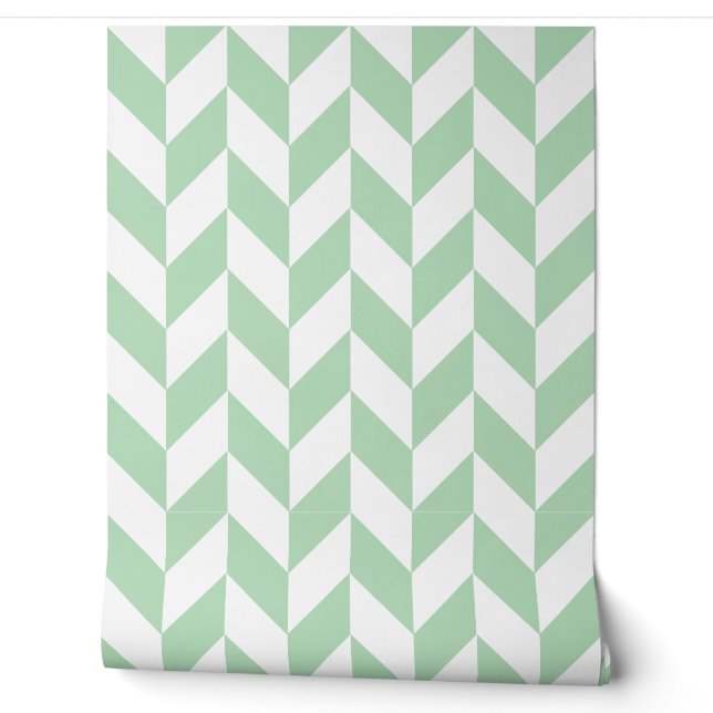 Papel Pintado Verde Menta en Espiga (Desenrollar)