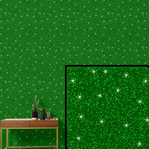 Papel Pintado Verde oscuro con estrellas espumosas