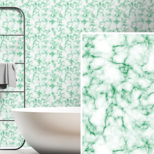 Papel Pintado Verde oscuro y brillante sobre el mármol blanco