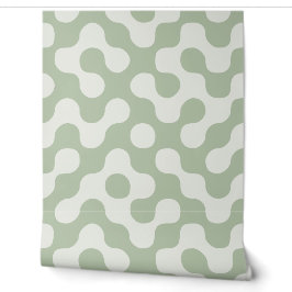 Papel Pintado Verde Salvia Orgánico Geométrico