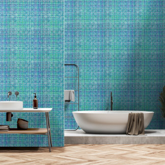 Papel Pintado Verde turquesa texturizado a cuadros