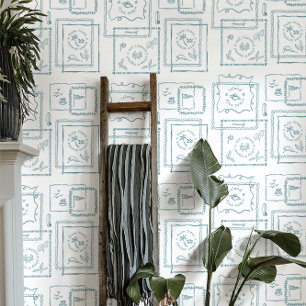 Papel Pintado Vibraciones de la Isla   Doodle Costero Dibujado a
