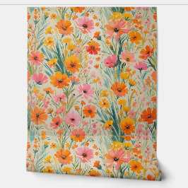 Papel Pintado Vibrante acuarela Primavera Par y palo floral