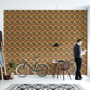 Papel Pintado Vibrante arte cultural artesanal de la impresión a