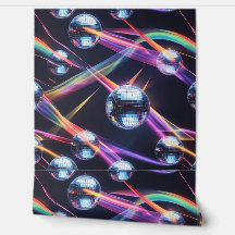 Vibrante Disco Ball Rainbow Swirls Peel y Stick