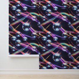Papel Pintado Vibrante Disco Ball Rainbow Swirls Peel y Stick