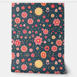 Papel Pintado Vibrante Fiesta Floral: Inspiración del Día de los