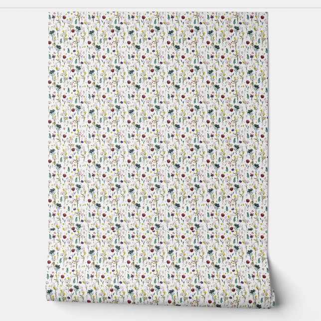 Papel Pintado Vibrante Flor Silvestre  (Desenrollar)