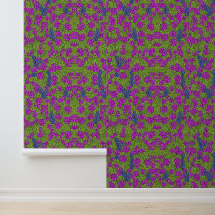 Papel Pintado Vibrante Jardín Lilac: Patrón de Fantasía Floral
